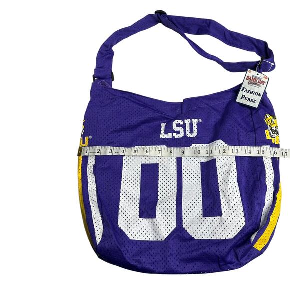NEW NCAA LSU Tigers Jersey Tote Bag Purse or Gameday Travel Crossbody Shoulder - Picture 4 of 5